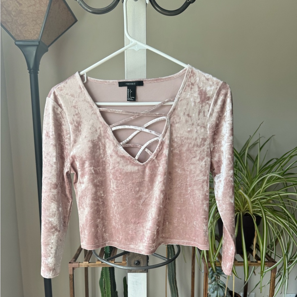 Forever 21 Crushed Velvet Crop Top